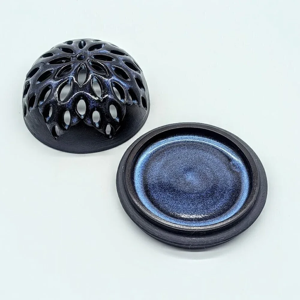 ESP Pottery Glazed Clay Candle Holder - Grey